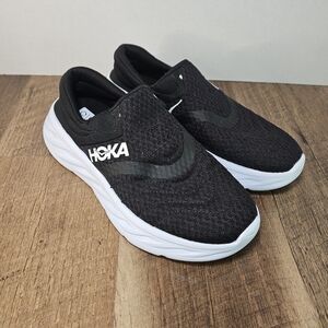 Hoka Black and White Slip-On Shoes